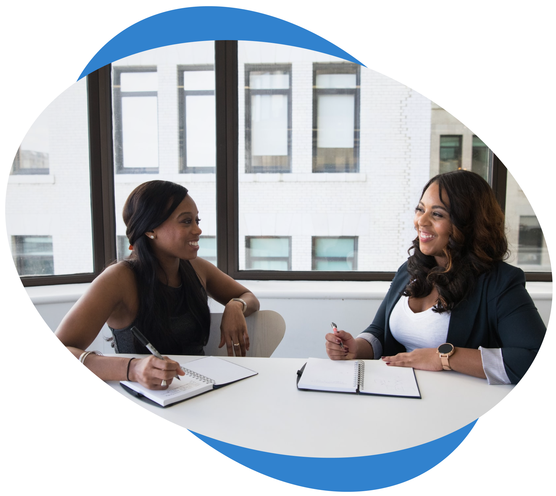 Image showcasing couple of people in consultation.